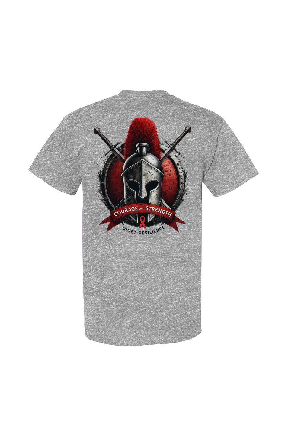 Courage and Strength Spartan Helmet T-Shirt | Quiet Resilience Apparel