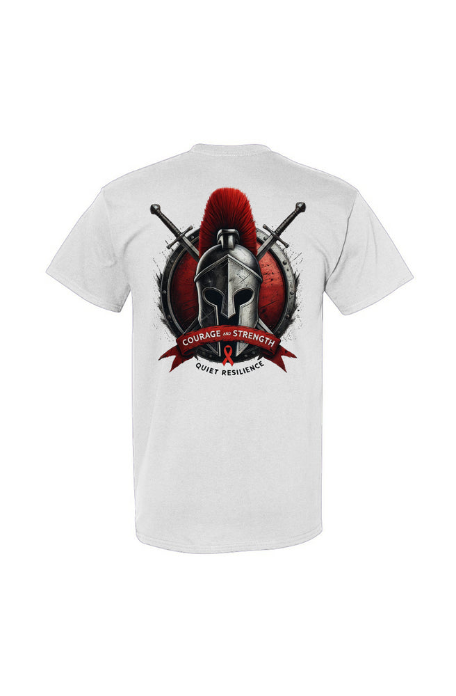 Courage and Strength Spartan Helmet T-Shirt | Quiet Resilience Apparel